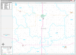 Cloud County Wall Map Premium Style 2026