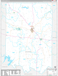Coleman County Wall Map Premium Style 2026