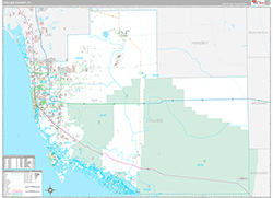Collier County Wall Map Premium Style 2026