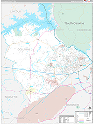 Columbia County, GA Wall Map Premium Style 2026