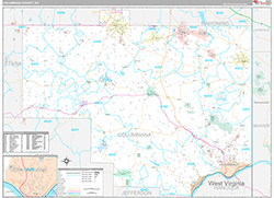 Columbiana County Wall Map Premium Style 2026