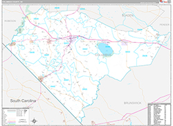 Columbus County Wall Map Premium Style 2026