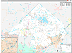 Comal County Wall Map Premium Style 2026