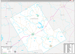 Comanche County Wall Map Premium Style 2026