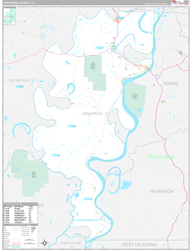 Concordia County, LA Zip Code Map