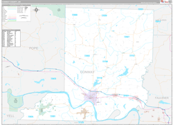 Conway County, AR Wall Map Premium Style 2024