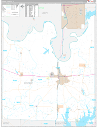 Cooke County, TX Wall Map Premium Style 2024