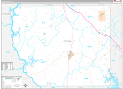Coosa County Wall Map Premium Style 2026