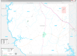Coosa County, AL Wall Map Premium Style 2024
