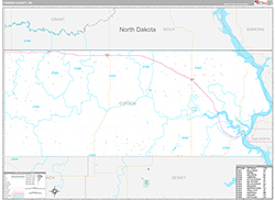 Corson County Wall Map Premium Style 2026