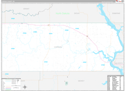 Corson County, SD Wall Map Premium Style 2024