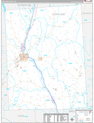 Cortland County Wall Map Premium Style 2026