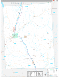 Cortland County, NY Wall Map Premium Style 2024