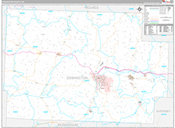Coshocton County Wall Map Premium Style 2026