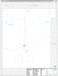 Cottle County, TX Wall Map Premium Style 2024