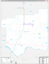 Cotton County, OK Wall Map Premium Style 2024