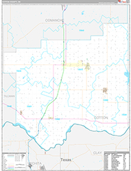 Cotton County, OK Wall Map Premium Style 2026