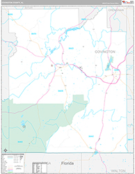 Covington County Wall Map Premium Style 2026