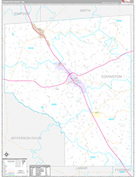 Covington County Wall Map Premium Style 2026