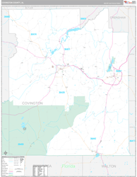 Covington County, AL Wall Map Premium Style 2024