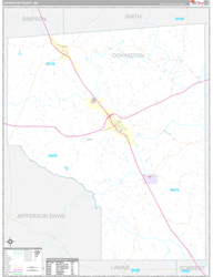Covington County, MS Wall Map Premium Style 2024