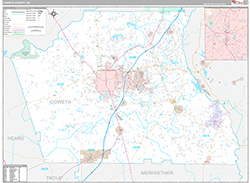 Coweta County Wall Map Premium Style 2026