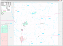 Cowley County, KS Wall Map Premium Style 2024