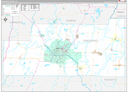 Craighead County, AR Wall Map Premium Style 2026