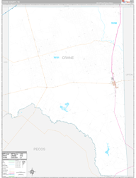 Crane County, TX Wall Map Premium Style 2024