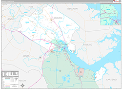Craven County Wall Map Premium Style 2026