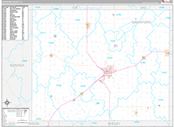 Crawford County Wall Map Premium Style 2026