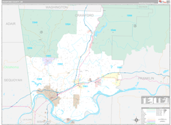 Crawford County, AR Wall Map Premium Style 2024
