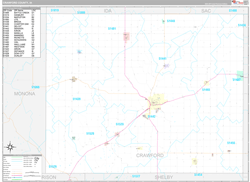 Crawford County, IA Wall Map Premium Style 2024