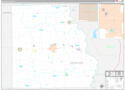 Crawford County, IL Wall Map Premium Style 2024