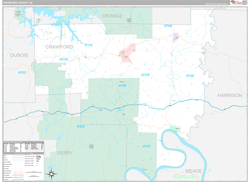 Crawford County, IN Wall Map Premium Style 2024