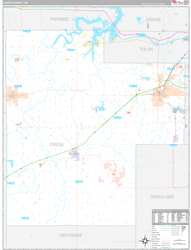 Creek County, OK Wall Map Premium Style 2024
