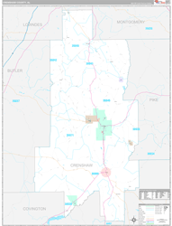 Crenshaw County, AL Wall Map Premium Style 2024