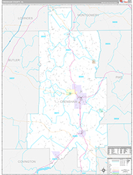 Crenshaw County, AL Wall Map Premium Style 2026