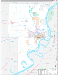 Crittenden County, AR Wall Map Premium Style 2024