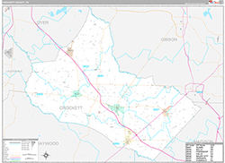 Crockett County Wall Map Premium Style 2026