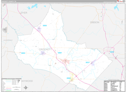 Crockett County, TN Wall Map Premium Style 2024