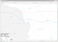 Crockett County, TX Wall Map Premium Style 2024