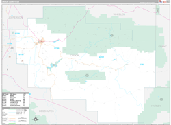 Crook County, OR Wall Map Premium Style 2024