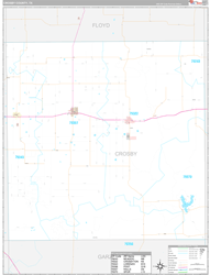 Crosby County, TX Wall Map Premium Style 2024