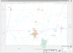 Cross County, AR Wall Map Premium Style 2024