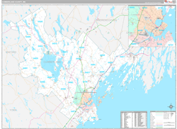 Cumberland County, ME Wall Map Premium Style 2024