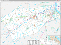 Cumberland County, PA Wall Map Premium Style 2026