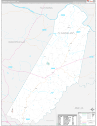Cumberland County, VA Wall Map Premium Style 2024