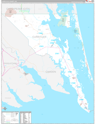 Currituck County, NC Wall Map Premium Style 2024
