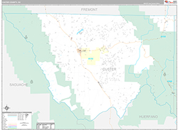 Custer County Wall Map Premium Style 2026